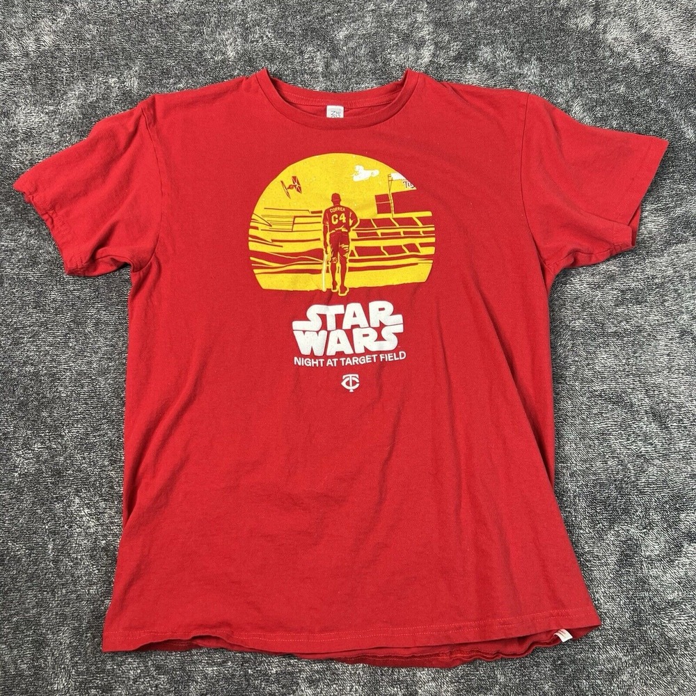 Minnesota Twins MLB Star Wars Target Field T-Shirt Men's Medium Red White